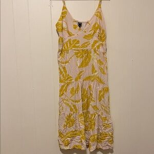Wild Fable Yellow Leaf Print Maxi Dress